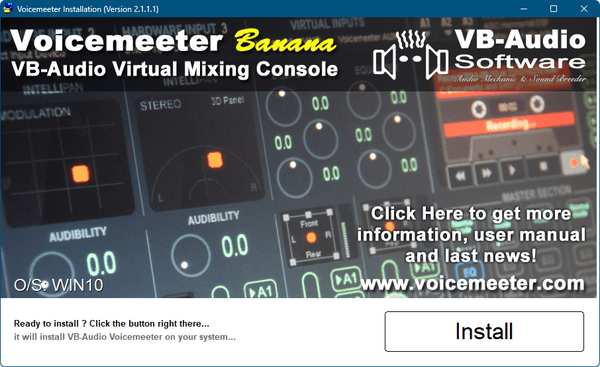 Voicemeeter Banana - インストール