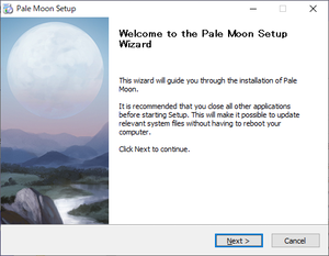 Welcome to the Pale Moon Setup Wizard