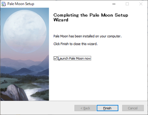 Completing the Pale Moon Setup Wizard